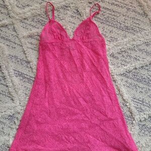 Victoria's Secret Fuchsia Lace Chemise